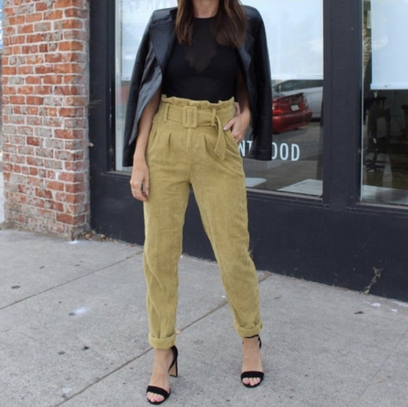Belted High Waisted Trousers